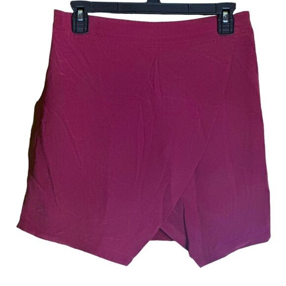 Madewell Parkway Mini Silk Burgundy Skirt Size Small 📦 - Picture 2 of 6